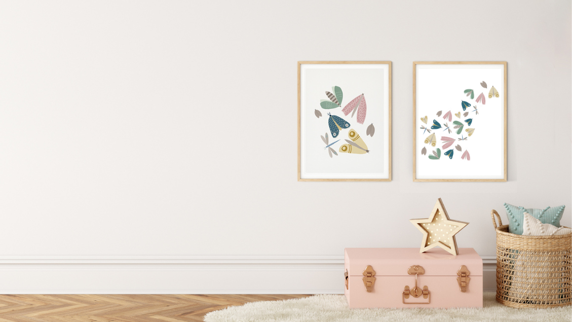 Mind+Moon, Mind and Moon Moth Wall Art