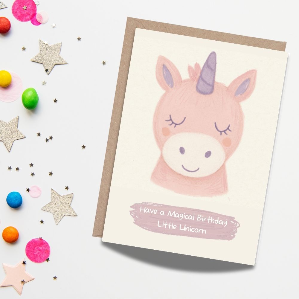 Little Unicorn Birthday Card