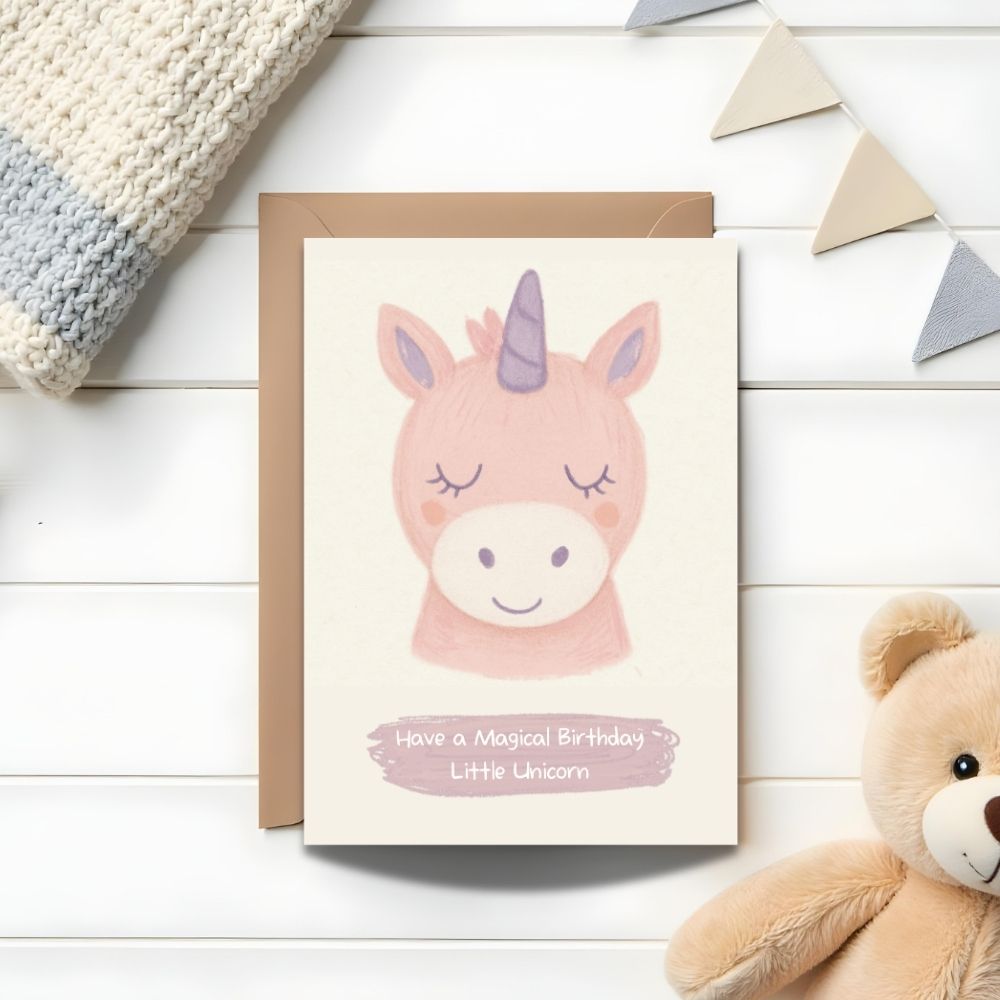 Little Unicorn Birthday Card