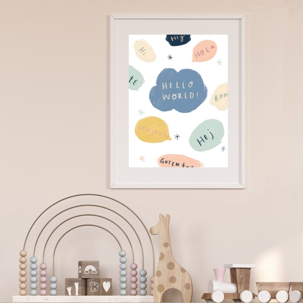 Hello World Nursery Print
