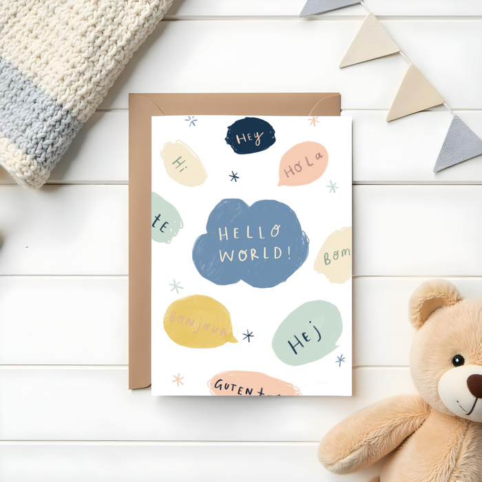 Hello World New Baby Greeting Card - Mind+Moon