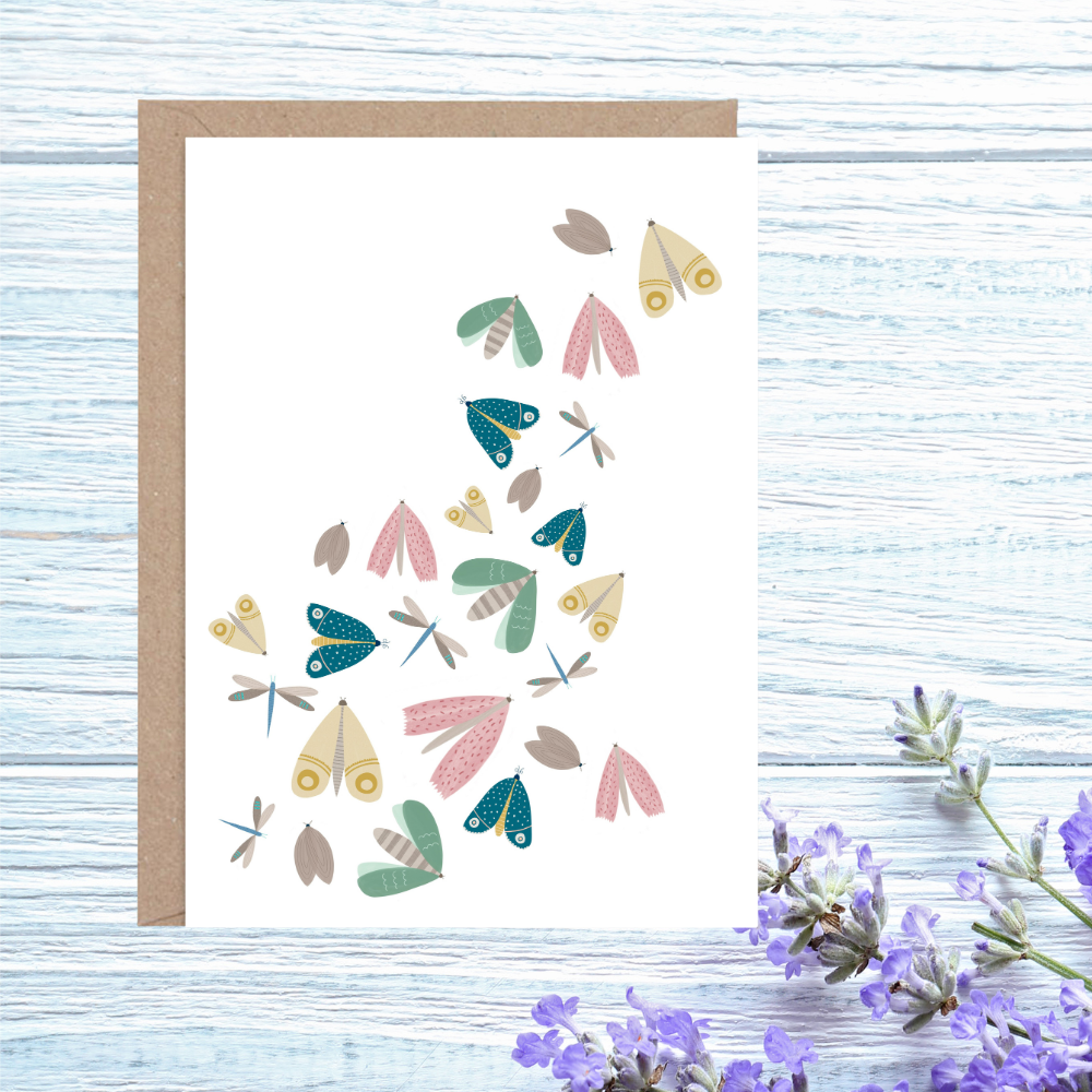 Calming Moths Greeting Card - Mind+Moon
