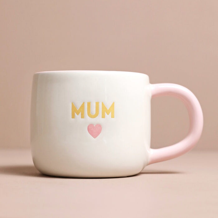 Ceramic Pink Heart Mum Mug - Mind+Moon, New Parent Mug