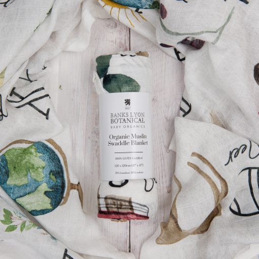 Alphabet Bamboo Swaddle Blanket - Mind+Moon