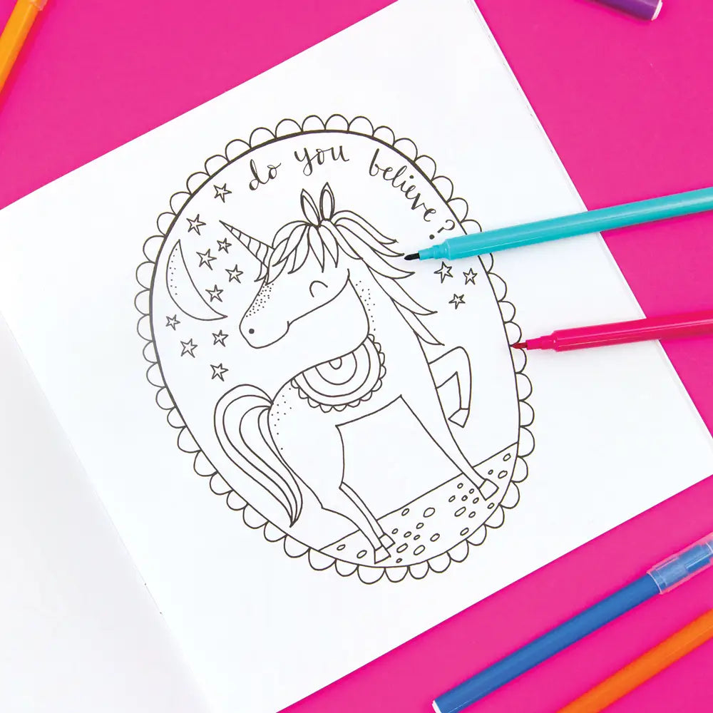 Children's Unicorns & Rainbows Colouring Book - Mind+Moon