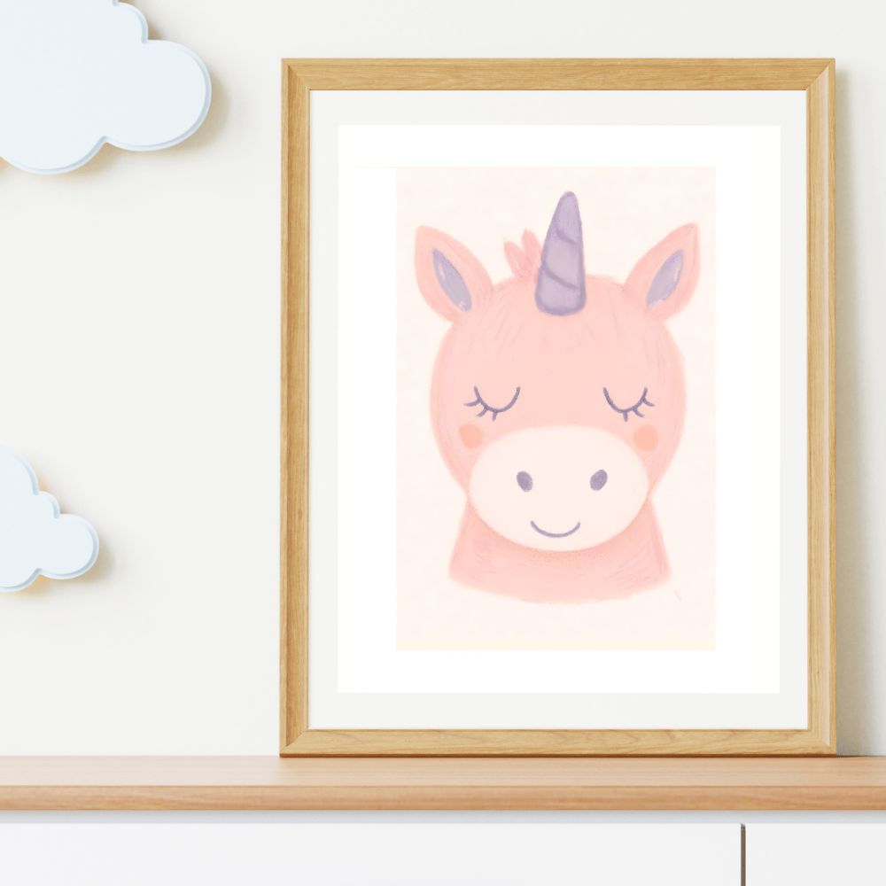 Sleepy Unicorn Nursery Print