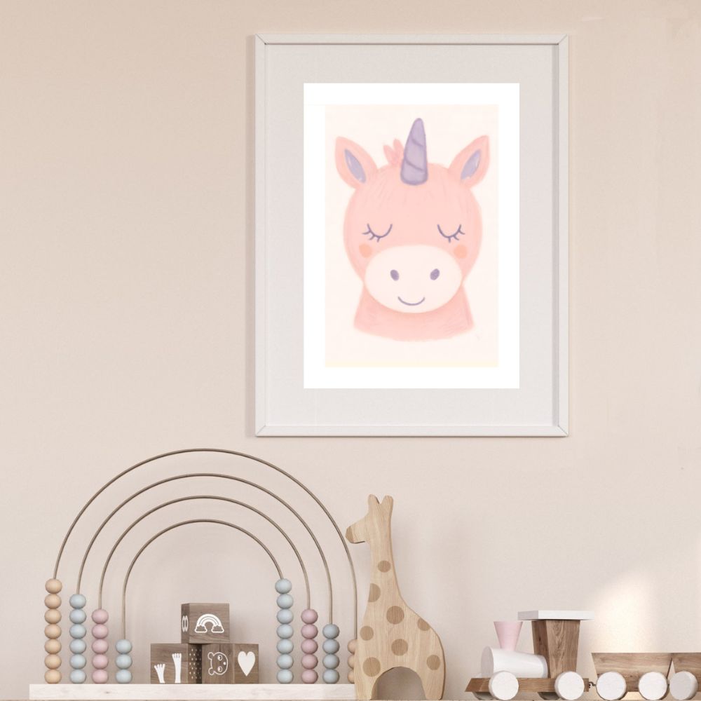 Sleepy Unicorn Nursery Print