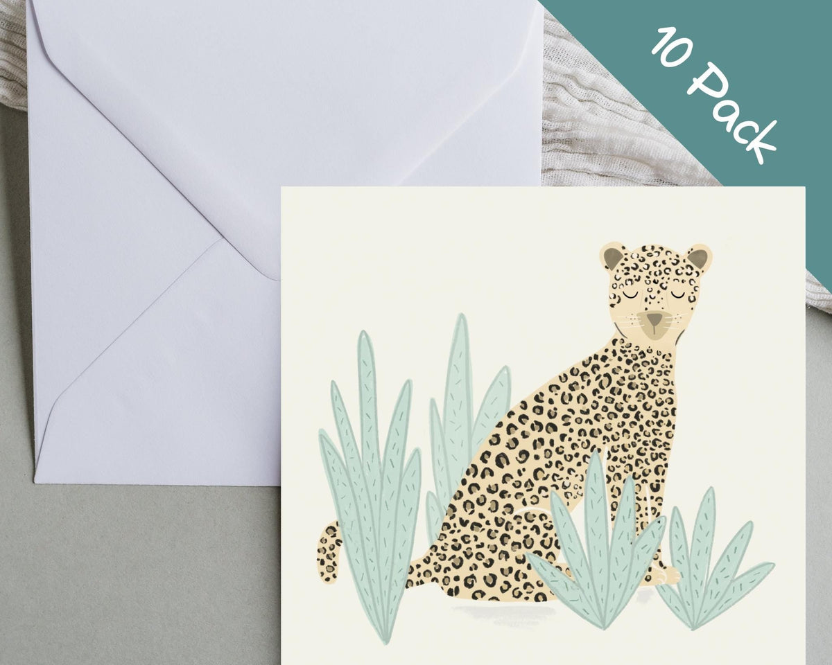 Calm Leopard Note Cards 10 Pack - Mind+Moon