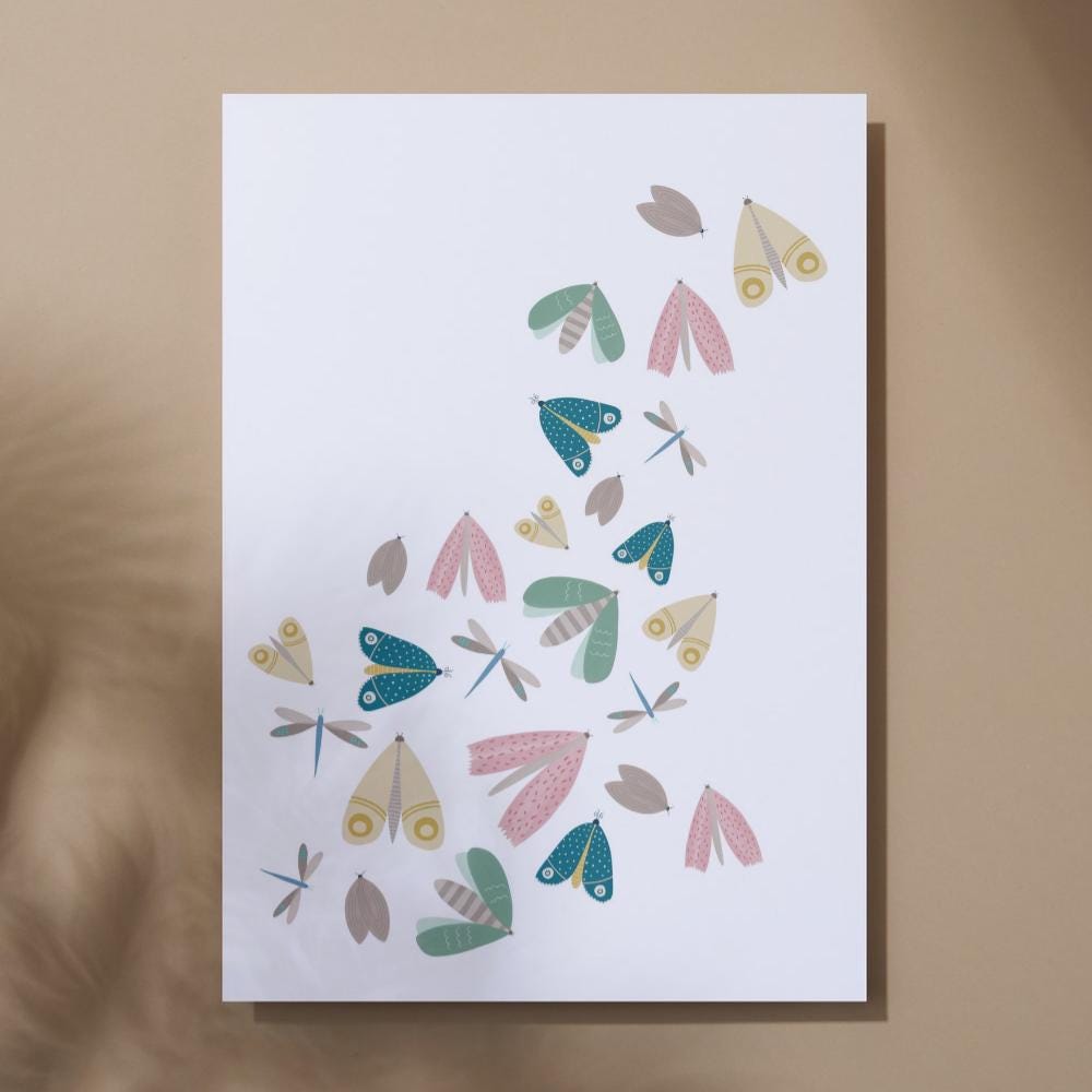 Calming Moths Greeting Card - Mind+Moon