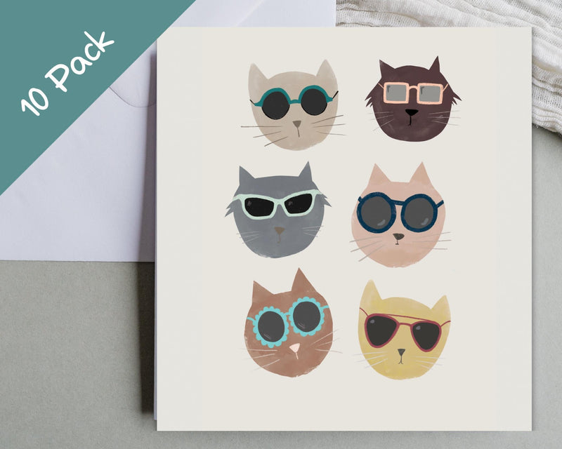 Cool Cats Note Cards 10 Pack - Mind+Moon