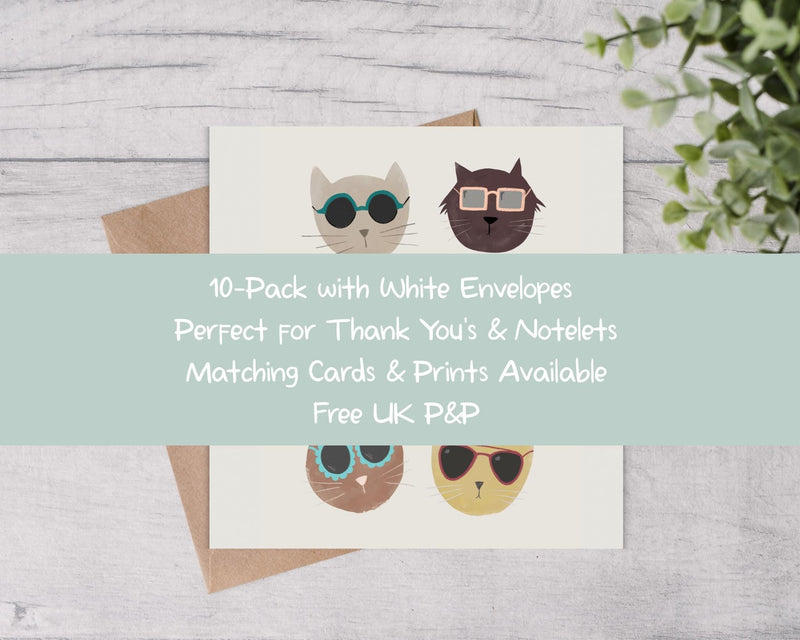 Cool Cats Note Cards 10 Pack - Mind+Moon