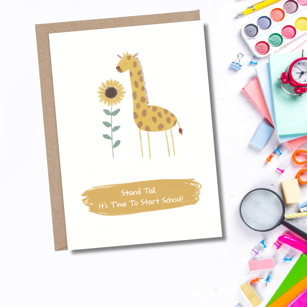 Giraffe First Day at School Card - Mind+Moon