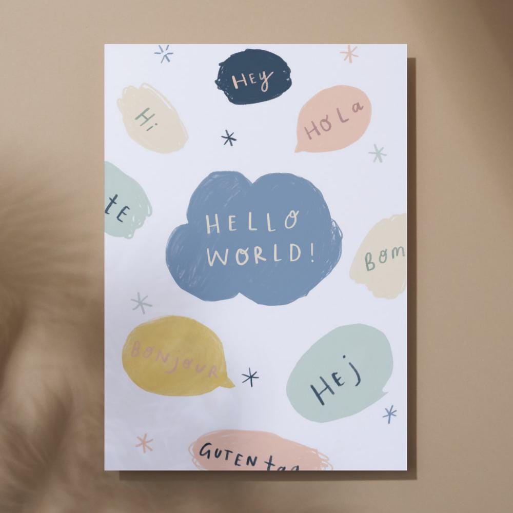 Hello World New Baby Greeting Card - Mind+Moon