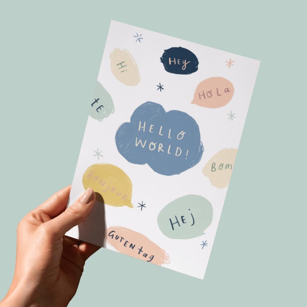 Hello World New Baby Greeting Card - Mind+Moon