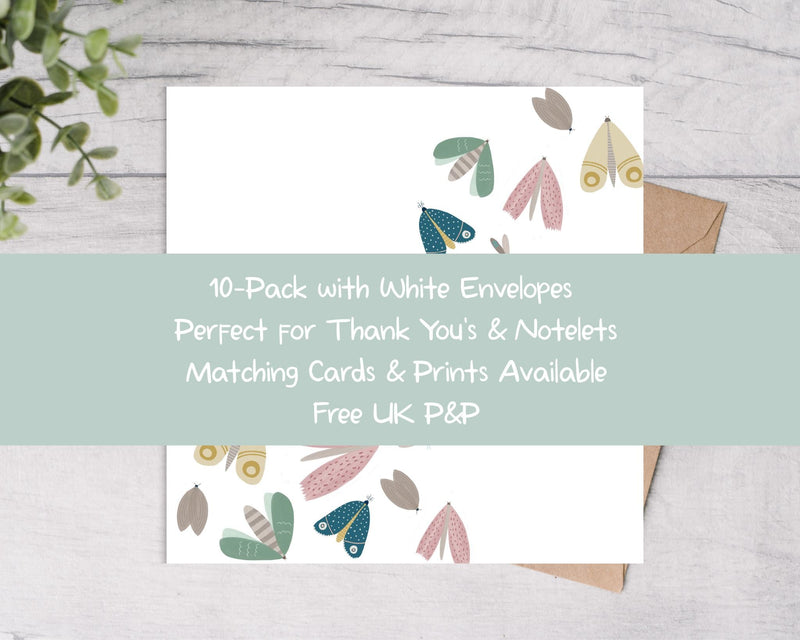Moth and Dragonfly Note Cards 10 Pack - Mind+Moon
