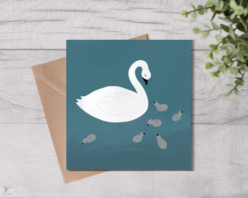 Swan and Cygnets Note Cards 10 Pack - Mind+Moon