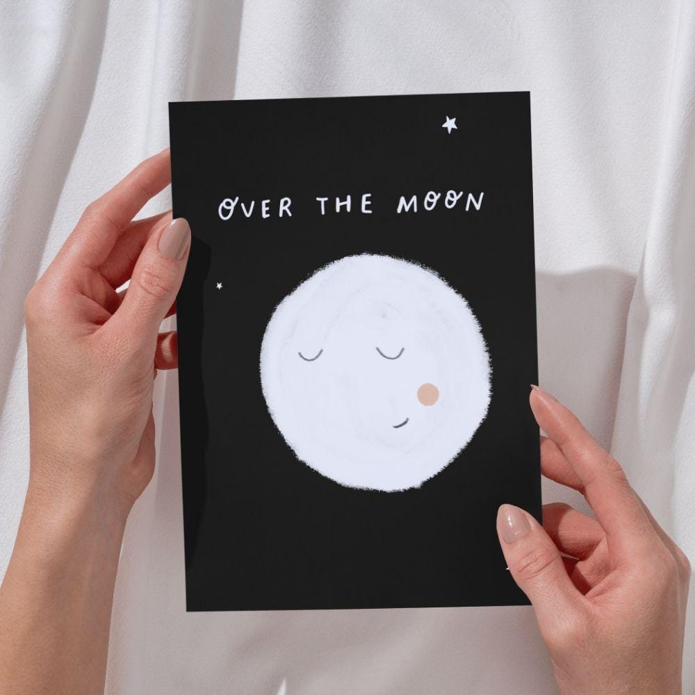 "Over the Moon" Greeting Card - Mind+Moon