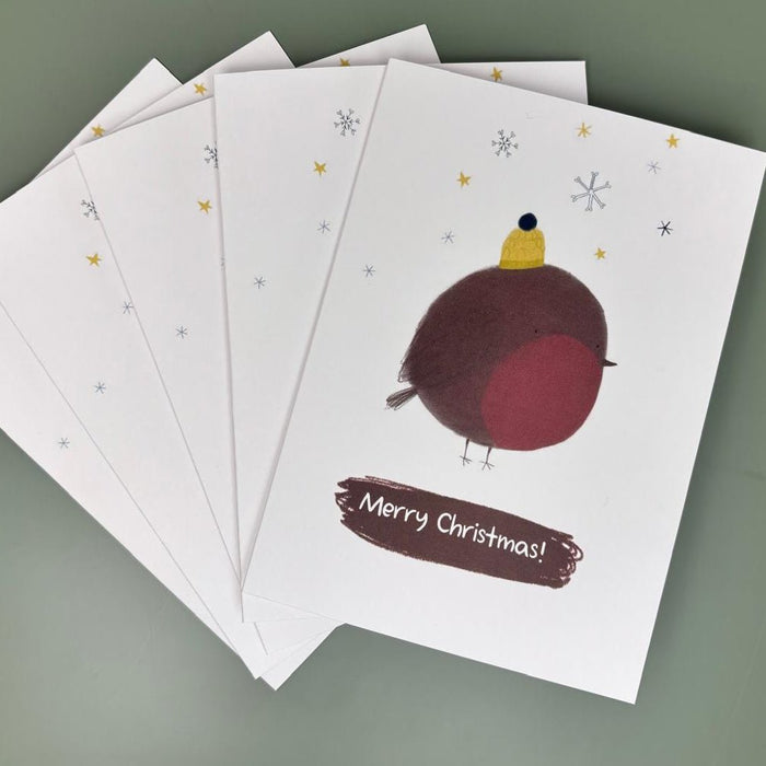 Pack of 5 Robin Christmas Cards - Mind+Moon