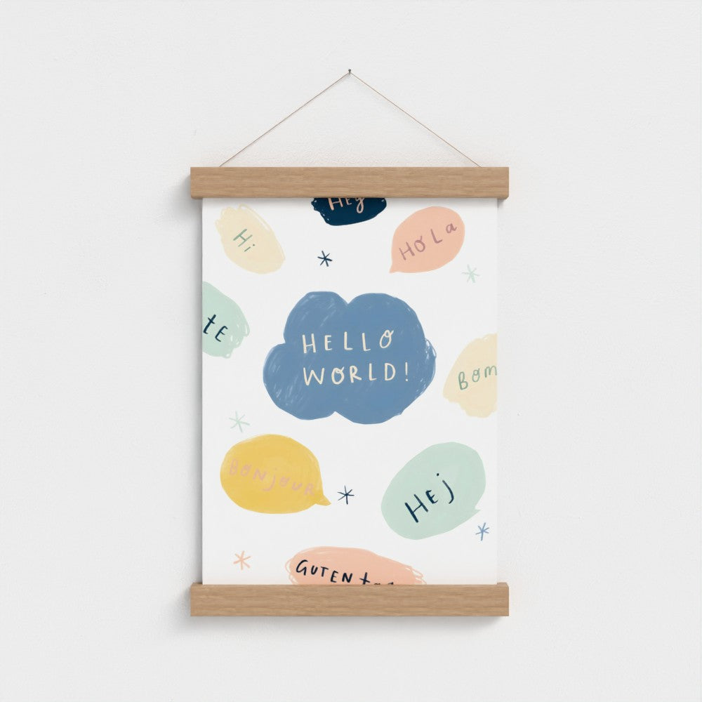 Hello World Nursery Print