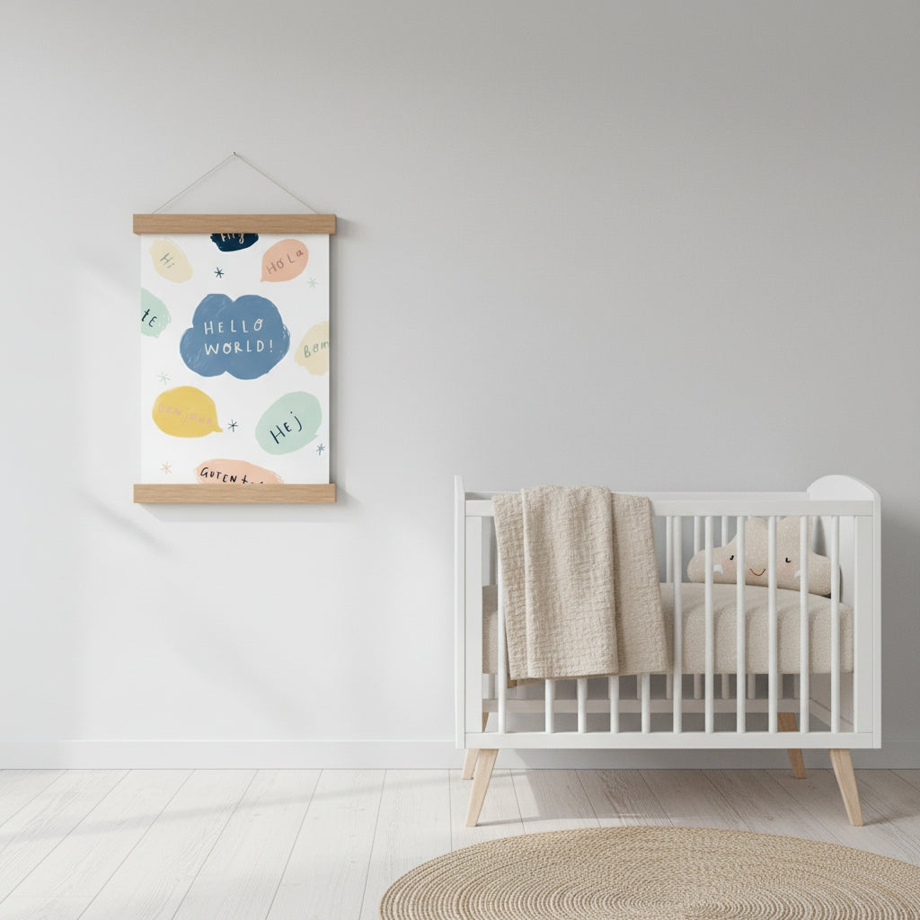 Hello World Nursery Print