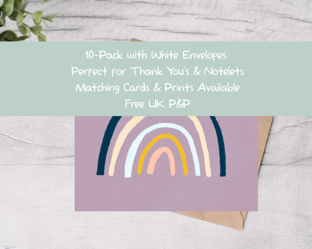 Rainbow Note Cards 10 Pack - Mind+Moon