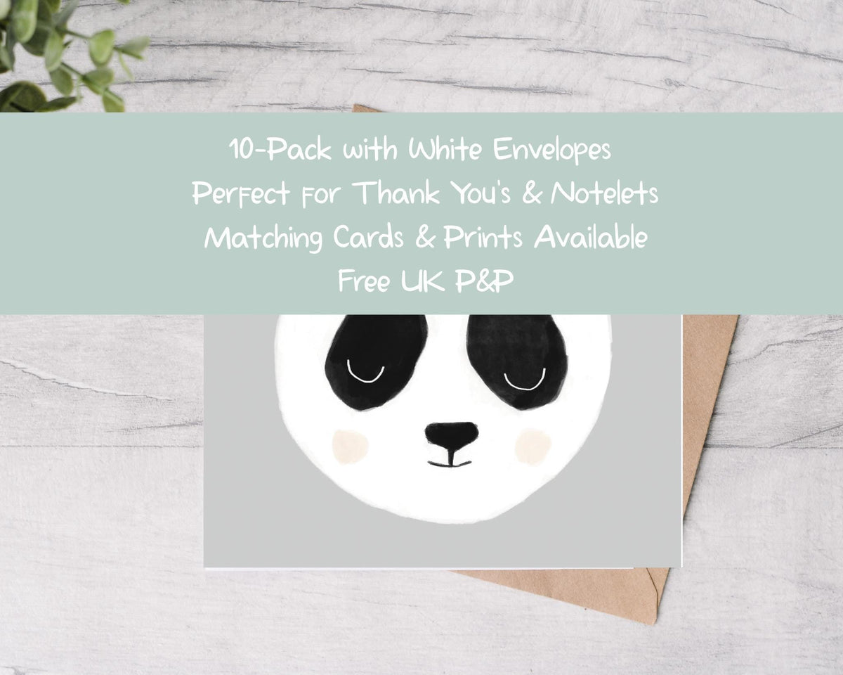Sleepy Panda Note Cards 10 Pack - Mind+Moon