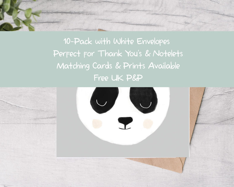 Sleepy Panda Note Cards 10 Pack - Mind+Moon