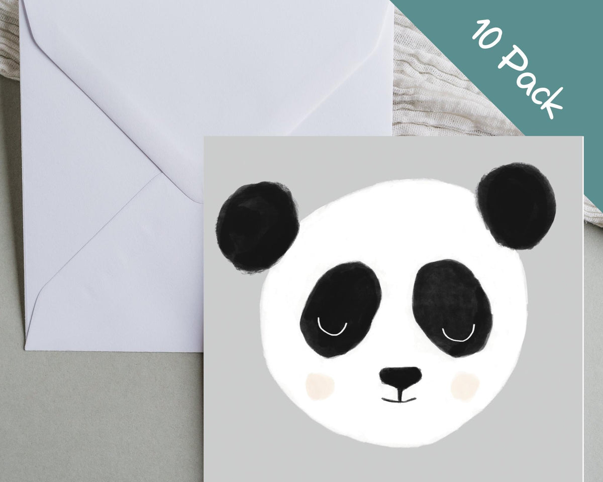 Sleepy Panda Note Cards 10 Pack - Mind+Moon