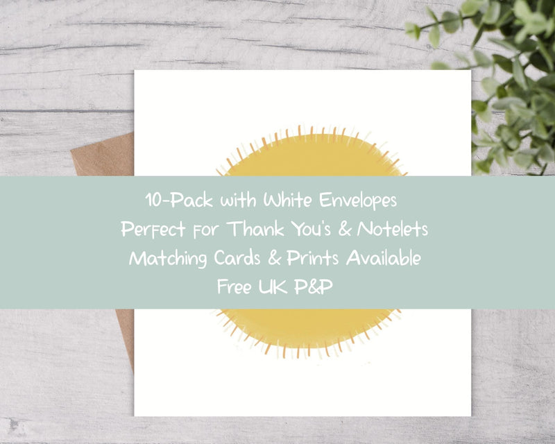 Smiley Sun Note Cards 10 Pack - Mind+Moon