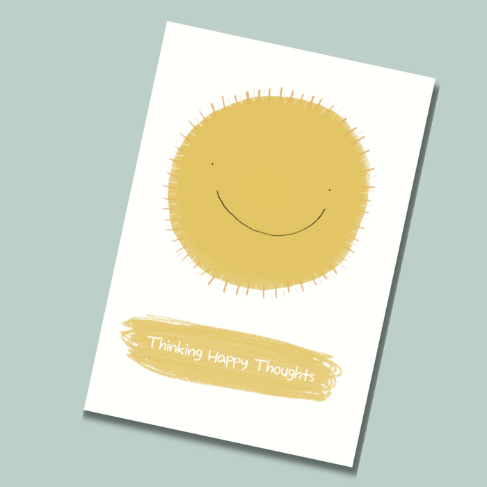 Thinking Happy Thoughts Postcard - Mind+Moon